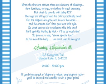 Baby Boy "Sprinkle" Invitation Digital File (Made to Order)