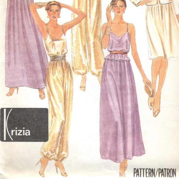 1980s Krizia pattern - harem pants detail - McCall's 7307