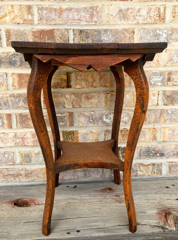 Antique wooden plant stand small parlor by LititzCarriageHouse