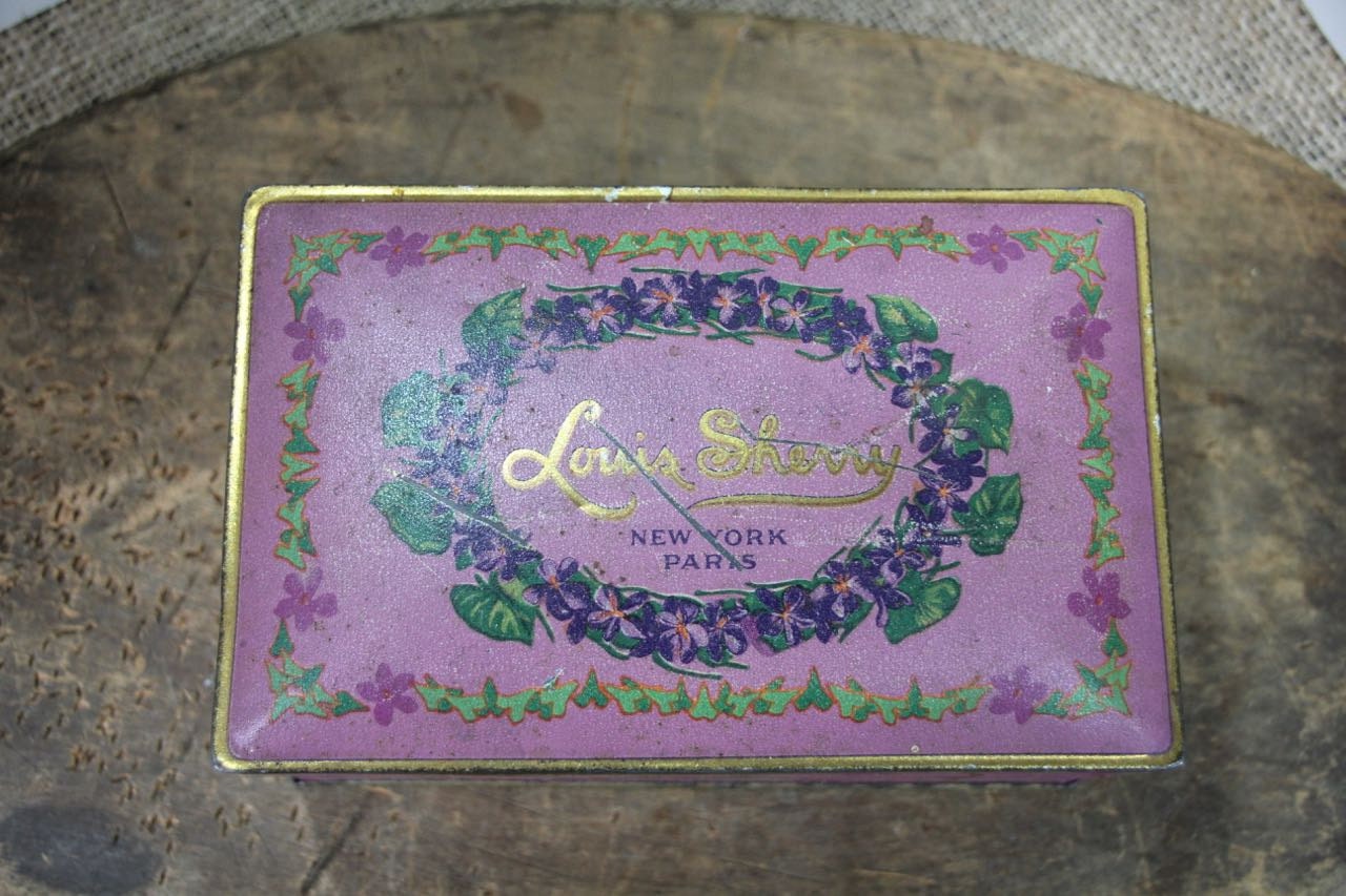 Louis Sherry Vintage Candy Tin Violet Candy by BlackSheepEmporium