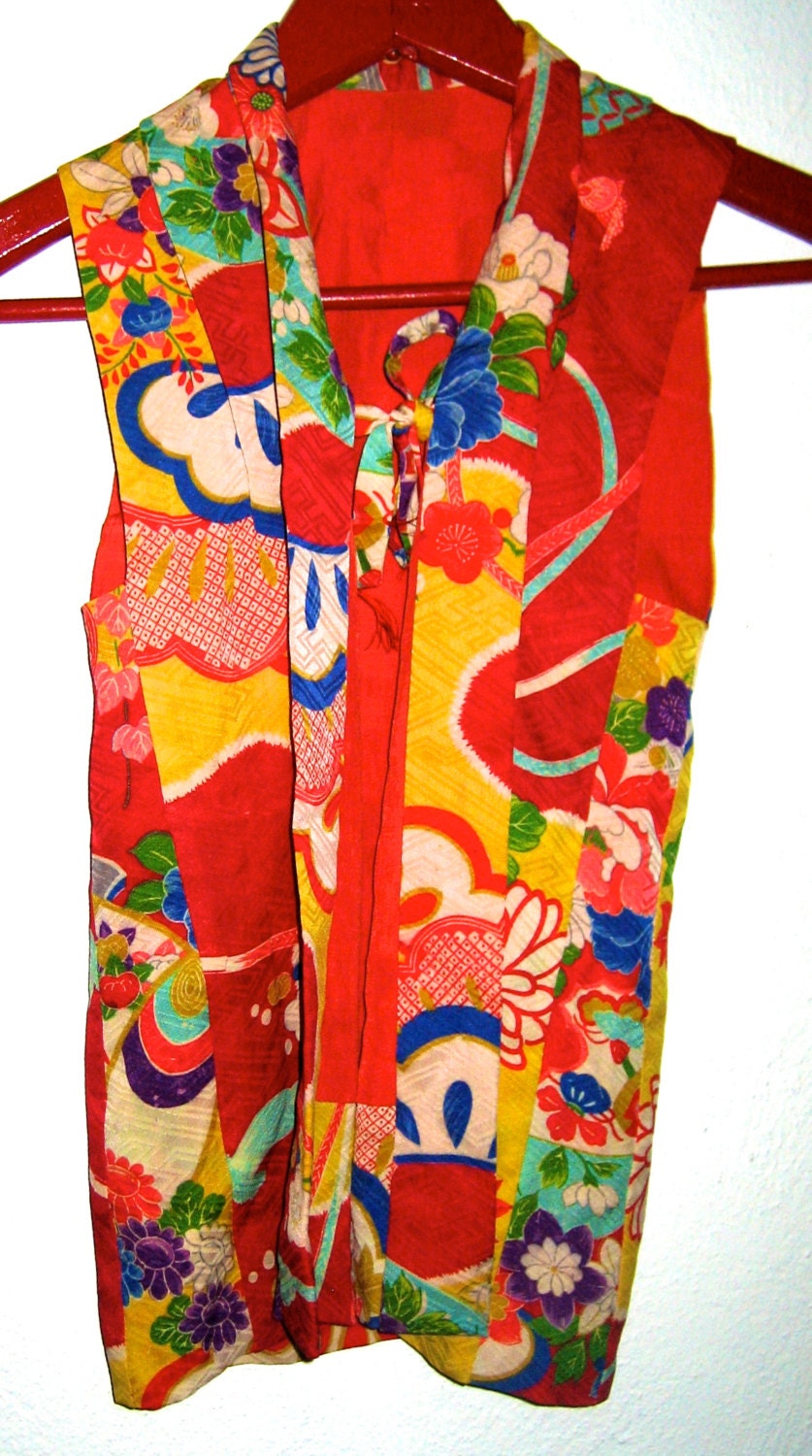 Vintage Japanese Kimono vest child's size from Japan