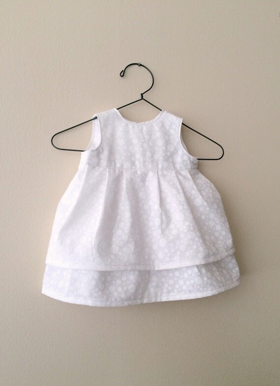 Toddler Dress 3T 4T or 5T Solid White with Double by IsaLeeDesigns