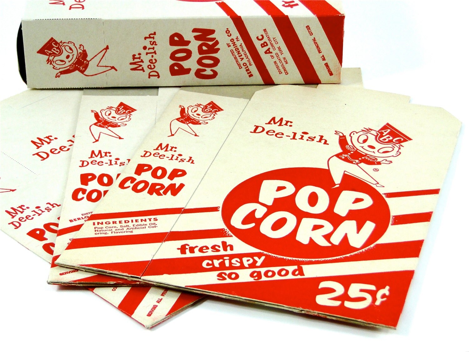 Vintage Popcorn Boxes 1950s NOS // Mr Dee lish by SueEllensFlair