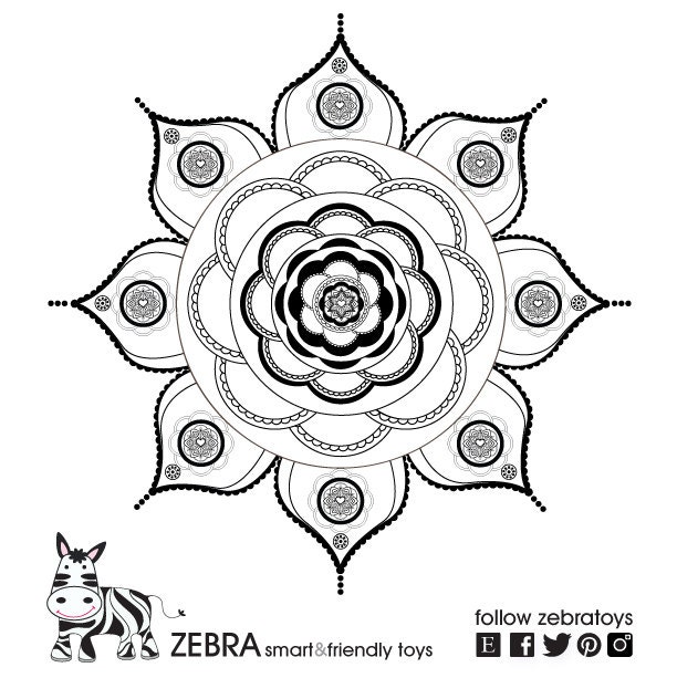 Download Jewish Love-Strength Mandala-Coloring page-Hebrew