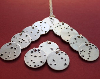 Zodiac Necklace, Choose Your Constellation Jewelry, Sterling Silver Personalized Birthday Star Necklaces, What's Your Sign, Astrology