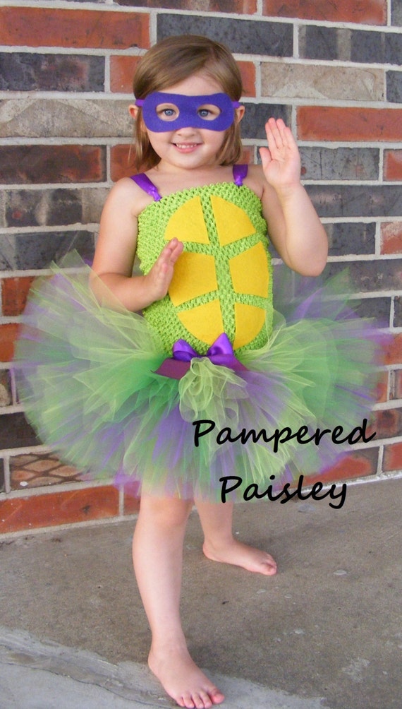 Purple turtle tutu dress TMNT inspired ninja turtle tutu girl turtle costume Halloween ideas