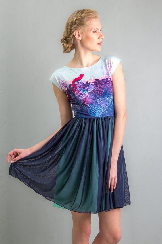 TROPICAL SHORT DRESS tropical short dress:
