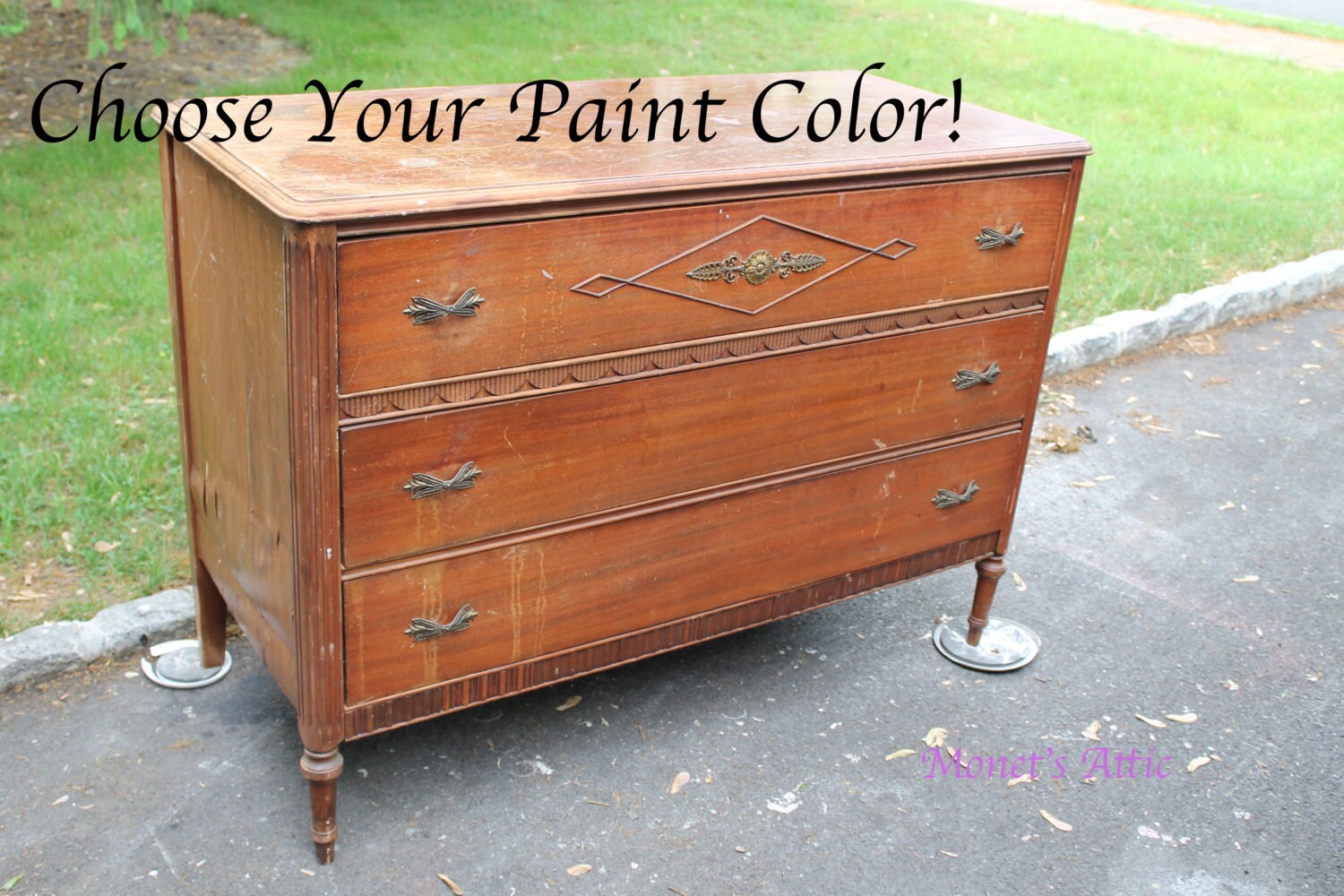 Vintage Dresser Solid Pine Choose Your Paint Color or