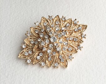wedding brooch, Rose Gold brooch, gold bridal brooch, gold brooch, Art Deco brooch, pin, Bridal wedding BROOCH GOLD NAVETTE Filigree