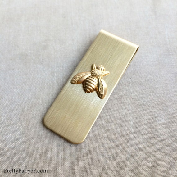 Bumble bee money clip moneyclip rustic wedding gift for