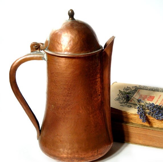 Antique Copper Coffee Pot Vintage Copper Coffee Pot Italian