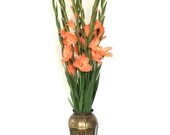 vintage tall brass vase twisted rope tassel hammered