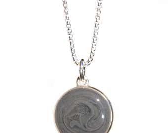 Double-Sided Cremation Pendant, 10mm - Sterling Silver Pet Cremation Jewelry