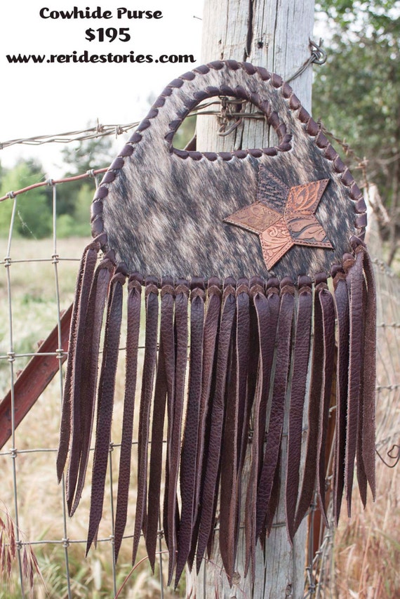 cowhide purse fringe