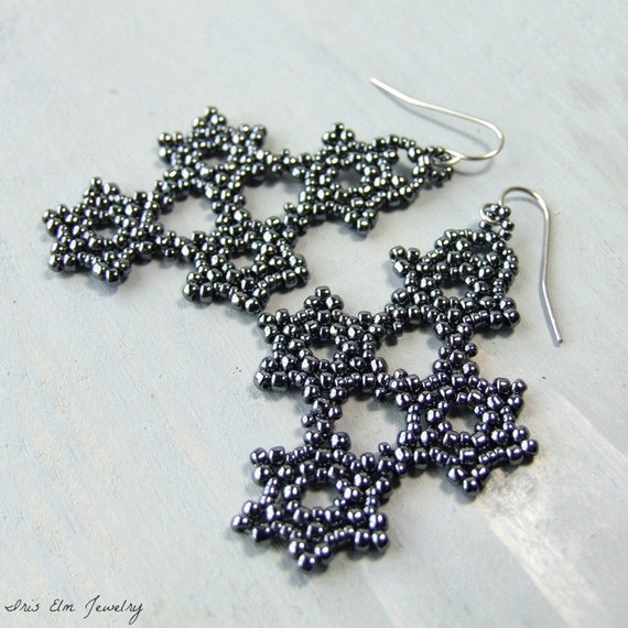Grey - Handmade Beaded Earrings 97