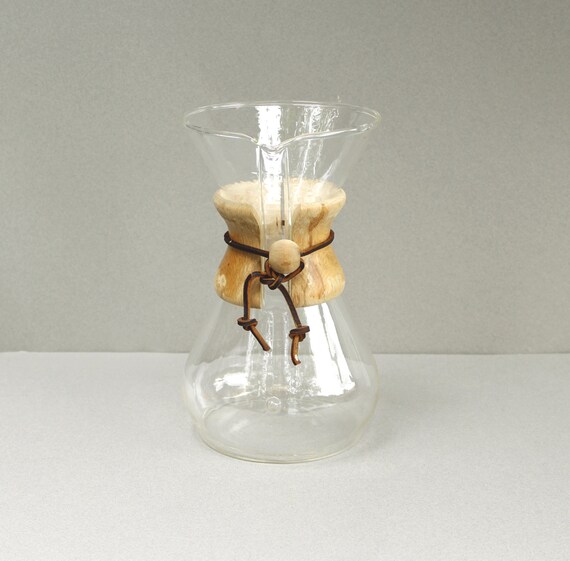 Large Vintage Chemex Glass Coffee Maker 6 Cup Mid Century