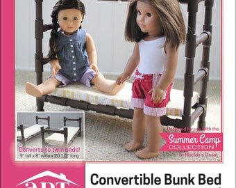 Pixie Faire AptOne8 Convertible Bunk Bed PVC Pattern for 18 inch American Girl Dolls - PDF