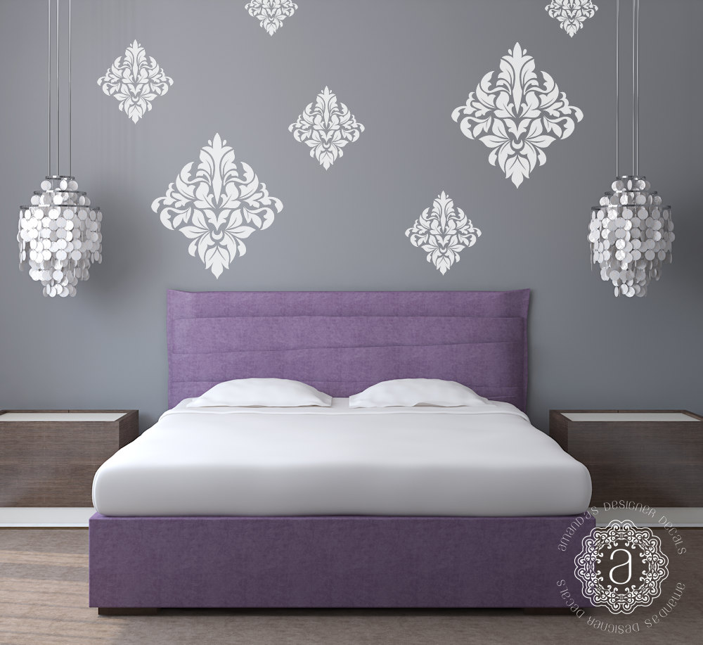 Bedroom Wall Decal Bedroom Decor Ornate Wall Decal Damask