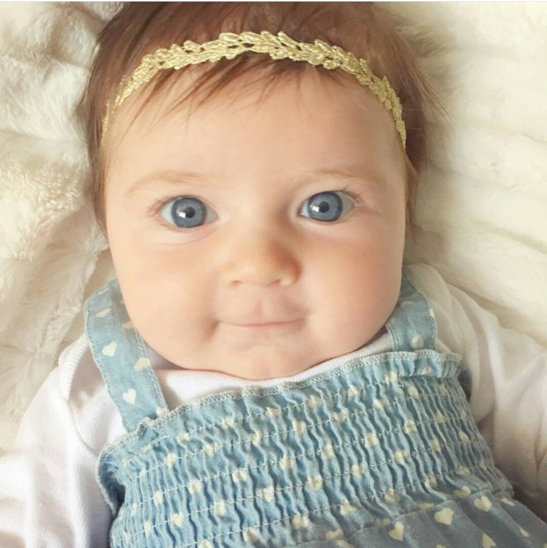 Gold headband baby halo headband baby gold headband silver
