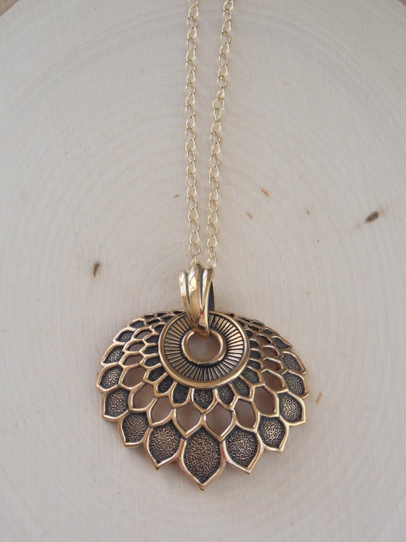 Bronze Necklace Bronze Jewelry Large Bronze Necklace