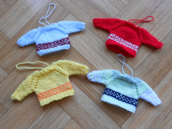 Items Similar To Knit Mini Sweaters Special Offer Set Set Of 4 Miniature Jumper Hanging 1218