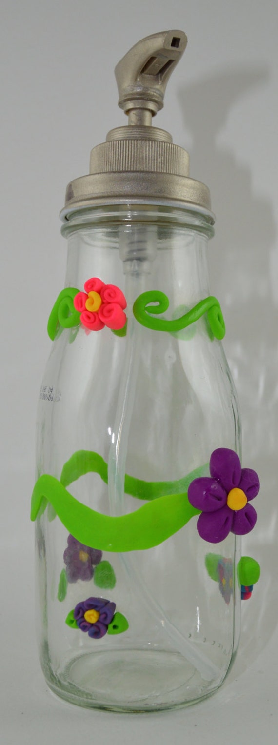 Pretty Flowers Soap Dispenser by AgainstTheFlowDesign on Etsy