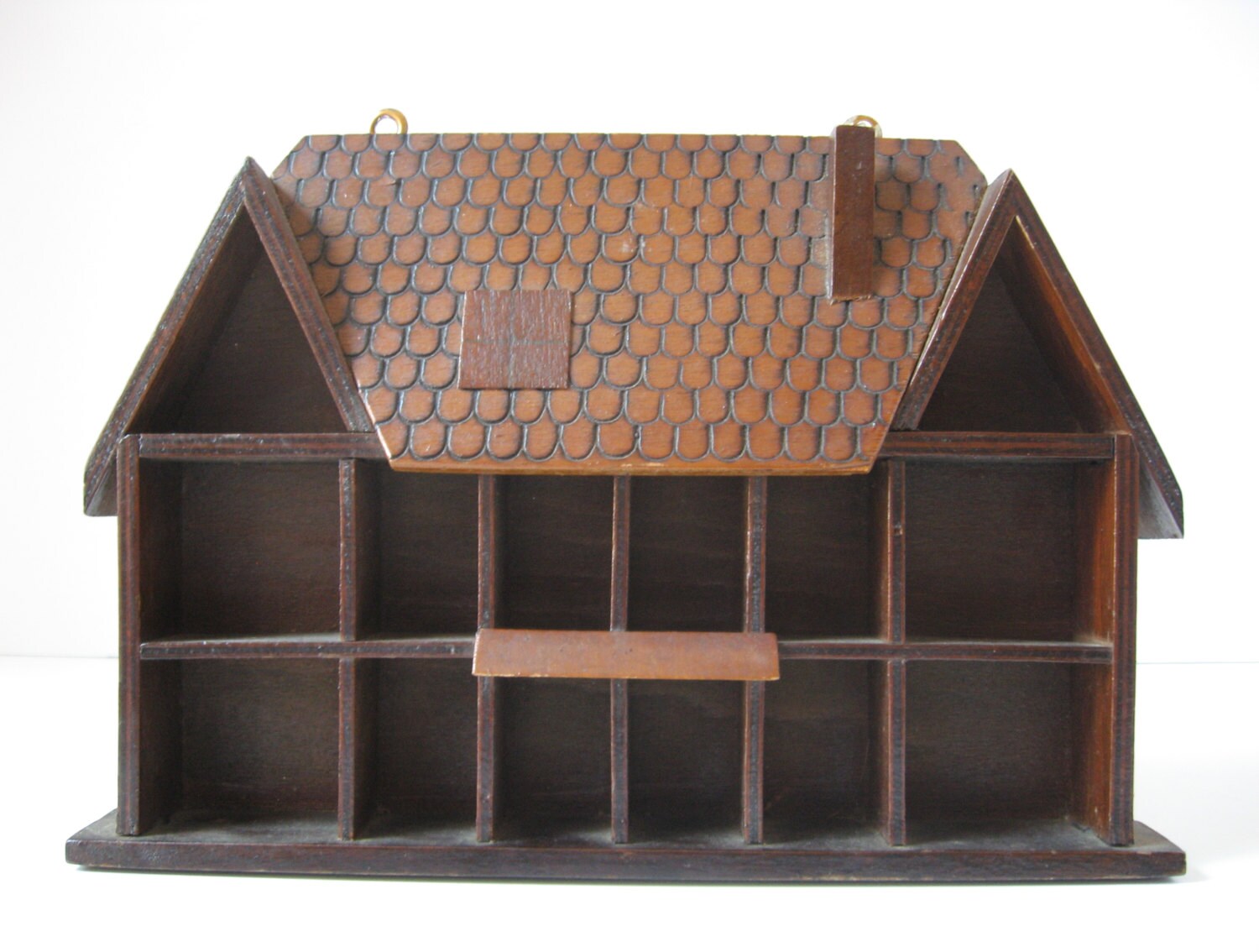 Vintage Wooden House Shaped Shelf / Shadow Box by TheHiddenGrove