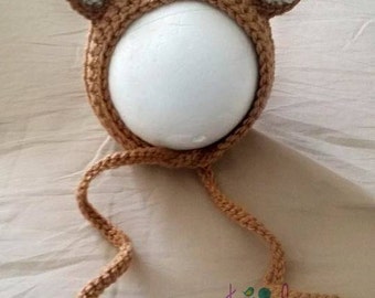 Newborn Crochet Deer Bonnet