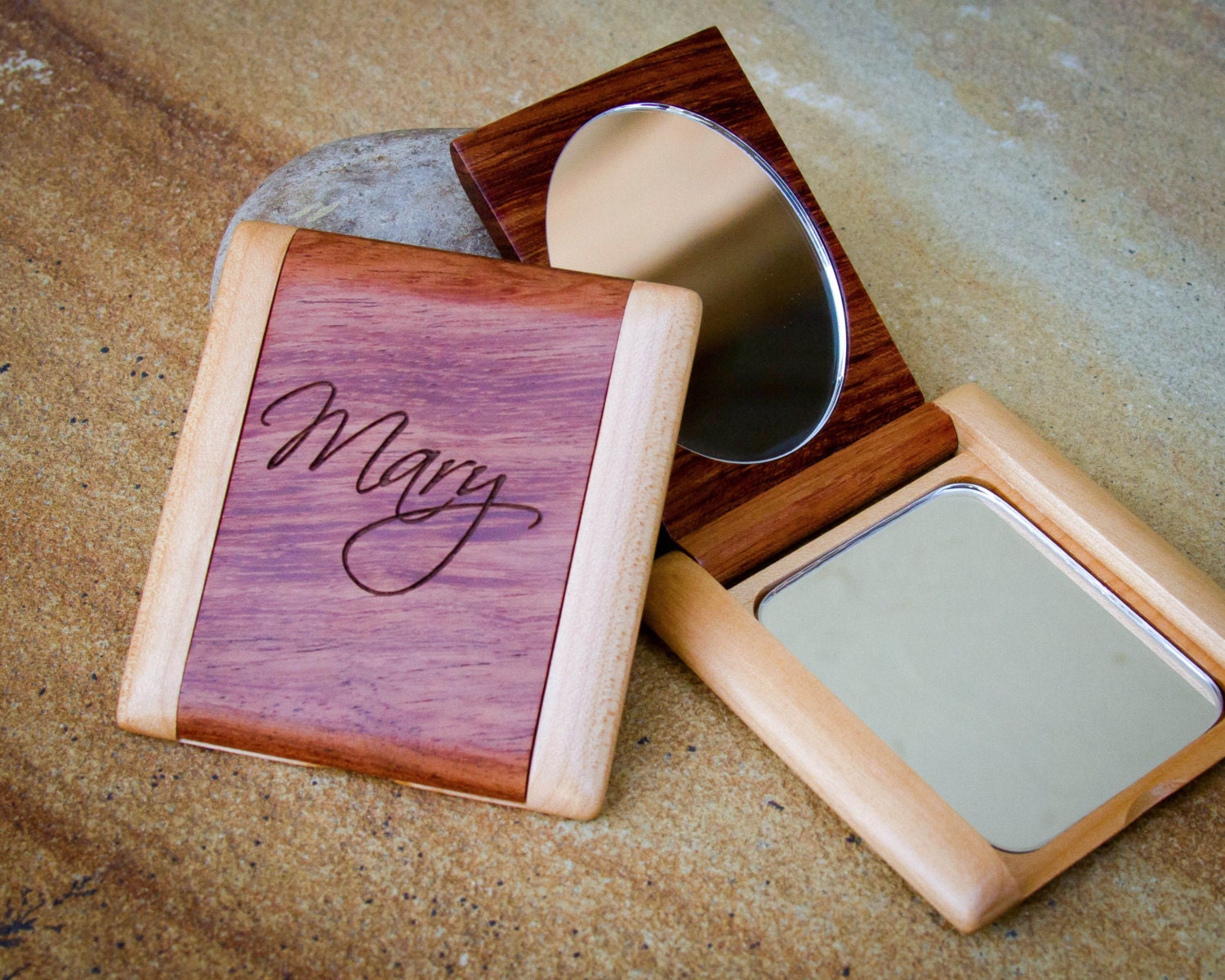 Custom Pocket Mirror Engraved Mirror Engraved by EngraveMeThis