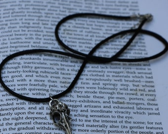 Plague Doctor Necklace Black Death Goth Gothic Raven Crow by Magick And Macabre Co. Available in Silver or Gold Colored Charm.