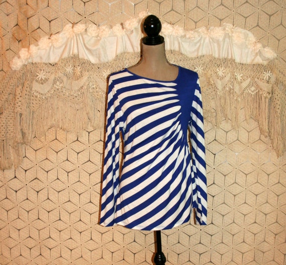 blue and white stripe tshirt