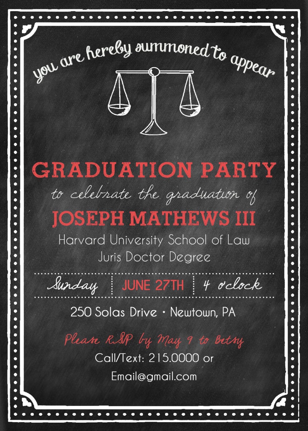 Law School Graduation Invitations 6