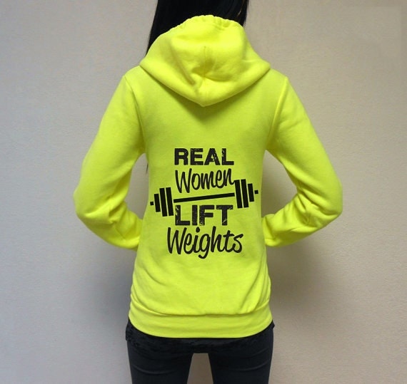 Items similar to Real Women Lift Weights Workout Hoodie. Workout