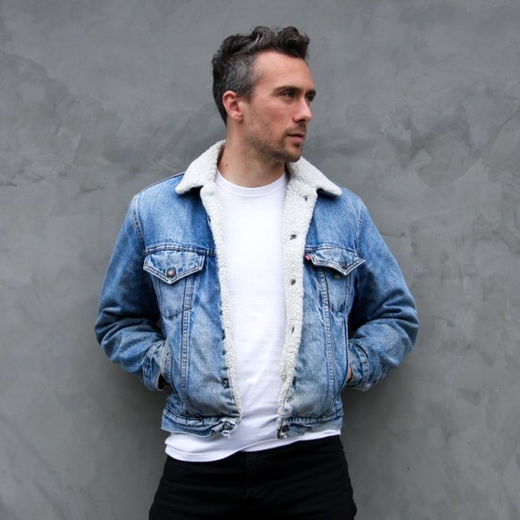 veste en jean levis 80 s veste en jean avec peau de mouton veste en jean levis 80 s veste en jean avec peau de mouton