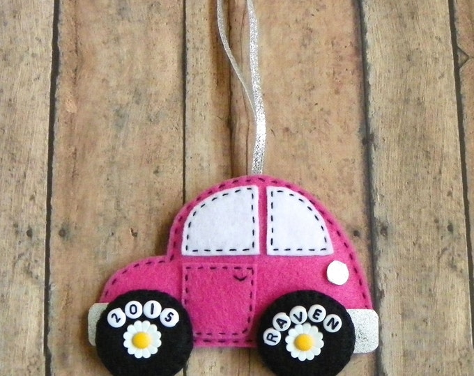 Personalized Felt Car Christmas Ornament