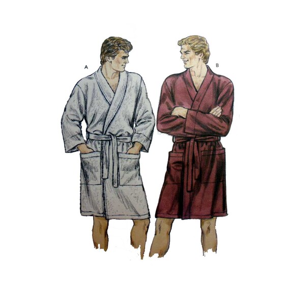 Mens Wrap Robe Sewing Pattern Size S M L XL Chest 34