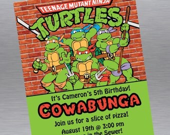 Teenage Mutant Ninja Turtles Birthday Invitation, TMNT, Ninja Turtles - Print at Home, boys birthday invitations