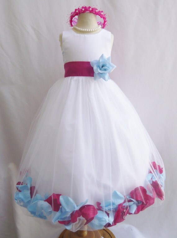 CUSTOM COLOR Flower Girl Dresses Rose Petal by NollaCollection