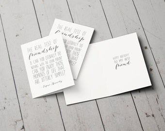 Best Friend Birthday Card: Best Friend // Friendship Quote // Birthday Card