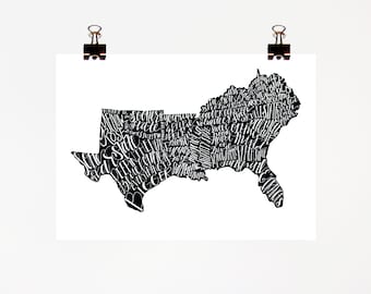 The South Print, 8x10 print, Southern Sayings