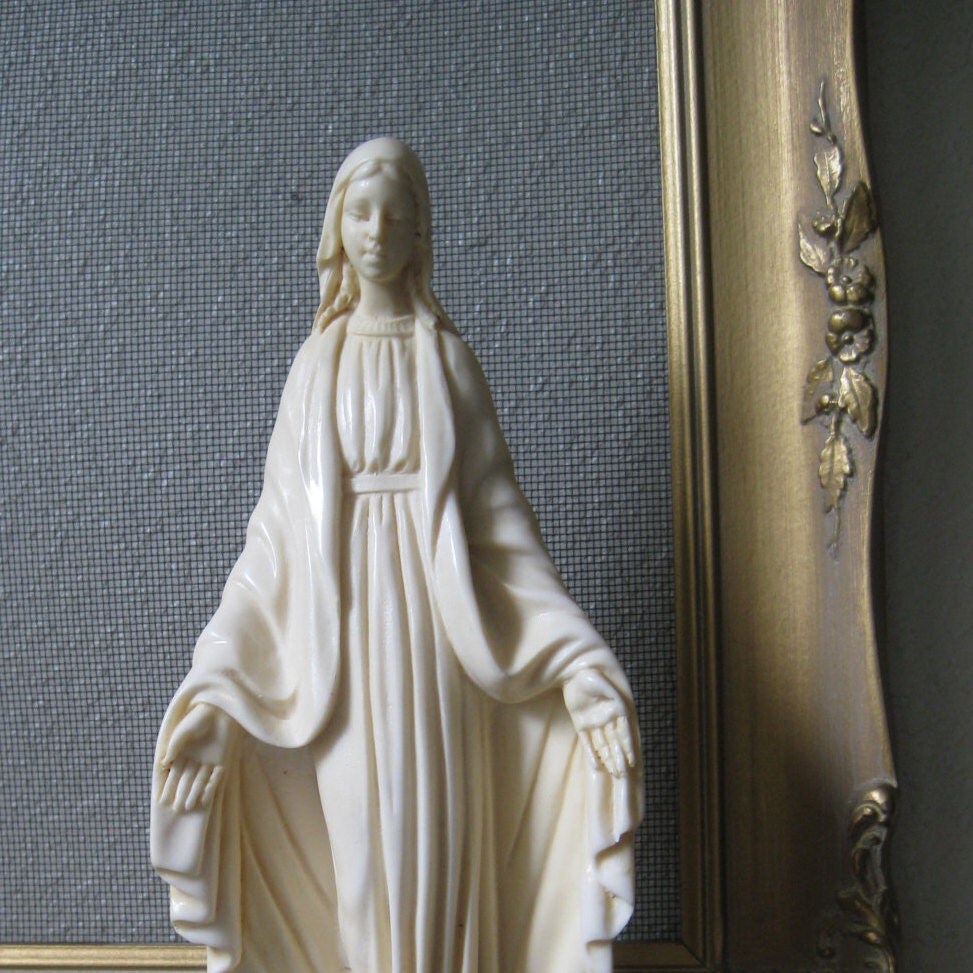 A Santini Sculpture Virgin Mary Figurine by squaregrannyvintage