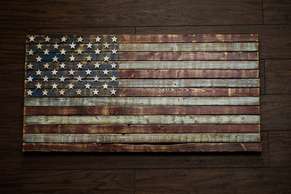 Rustic Wood American Flag