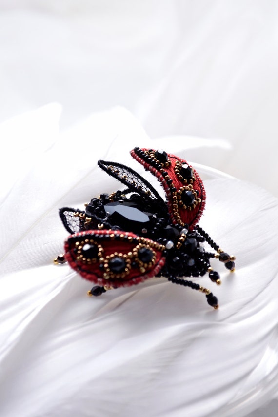 Ladybug Brooch Insect Jewelry Mothers Day By Purepearlboutique 8713