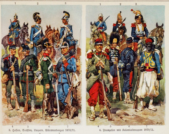 Items similar to 1923 Militaria old print, European military uniforms ...