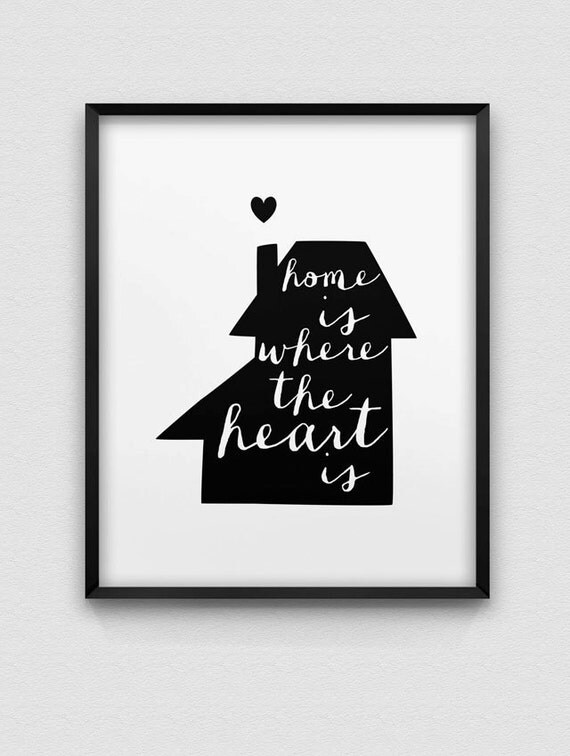Items similar to printable 'home is where the heart is' wall art