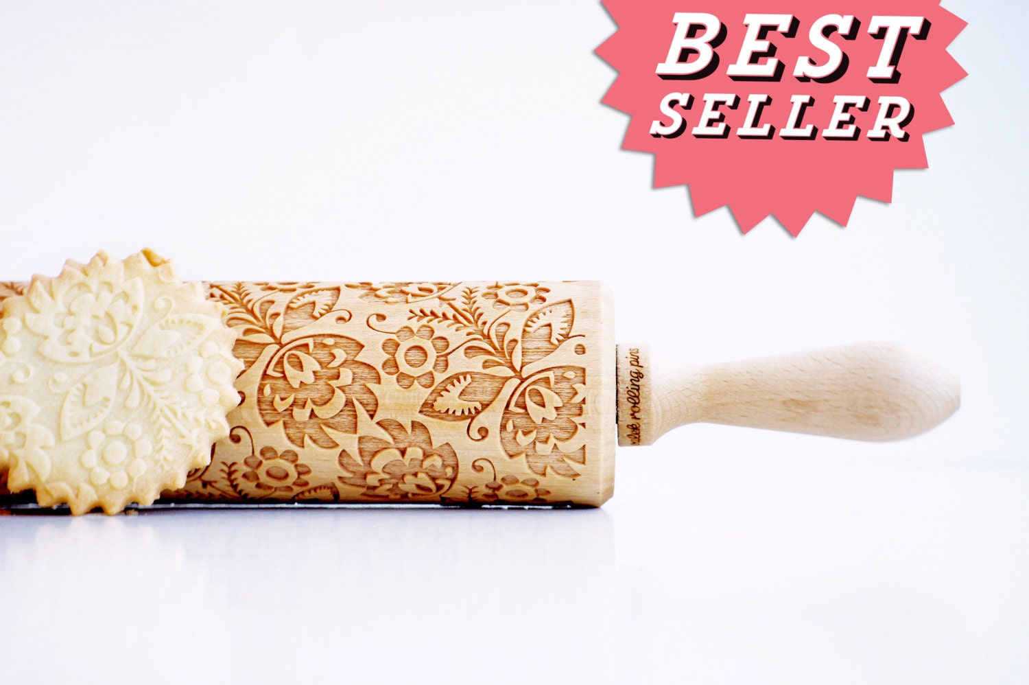 FOLK embossing rolling pin laser engraved by ValekRollingPins