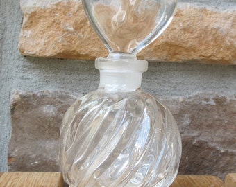 Glass Perfume bottle with heart shaped stopper - free shipping
