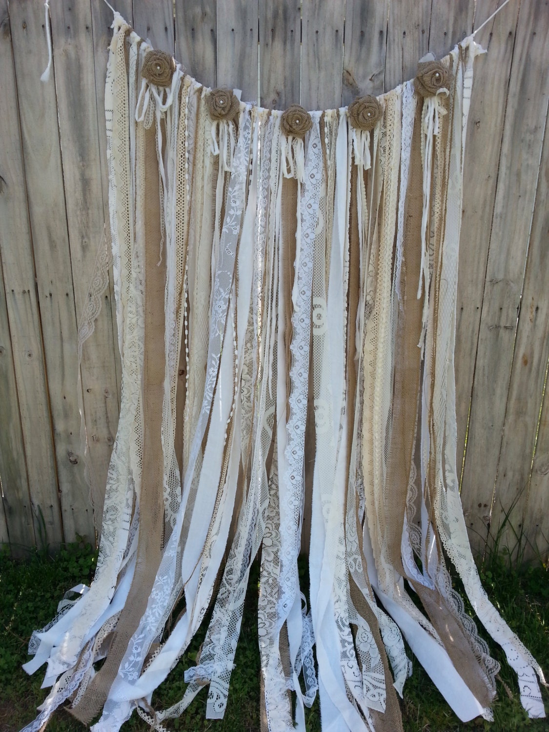 Burlap Lace Backdrop 6' Burlap Wedding Garland Hippie