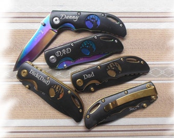 SET of 2 - Rescue Knife , Engraved Pocket Knife , Personalized gift , Best Man gift , Hunting Knife , Groomsman knife , Wedding Gift Knife