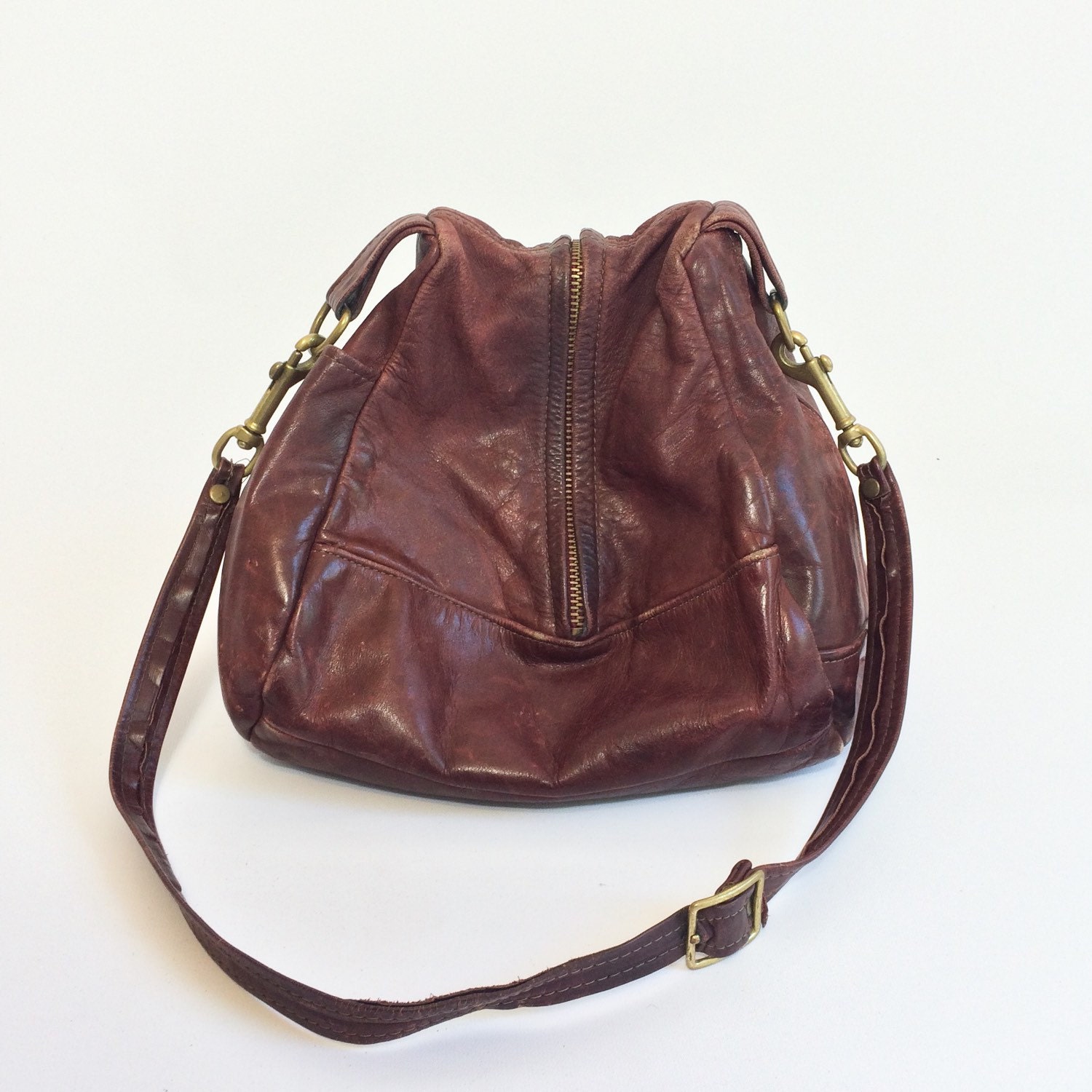 70s Victoria Leather TEARDROP Bag Slouchy Crossbody Purse
